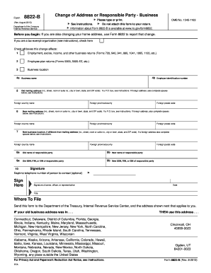 IRS Form 8822-B Change of Address Business