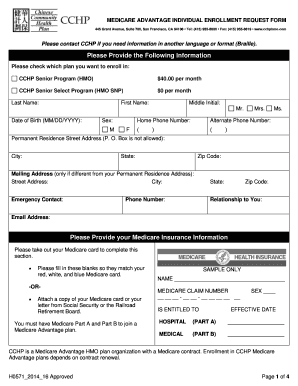 Medicare Advantage Enrollment Form