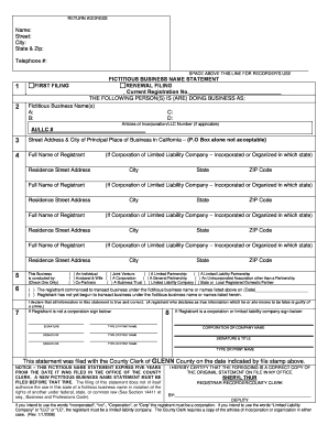 California Fictitious Business Name Statement