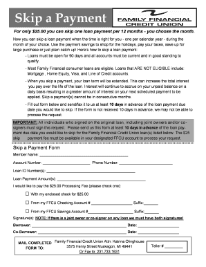 Skip a Payment Form