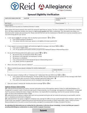 Spousal Eligibility Verification Form