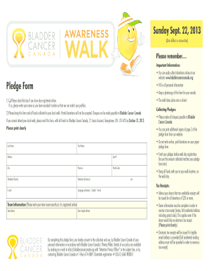 Bladder Cancer Canada Pledge Form