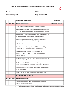 Annual Accessibility Audit for United Methodist Churches