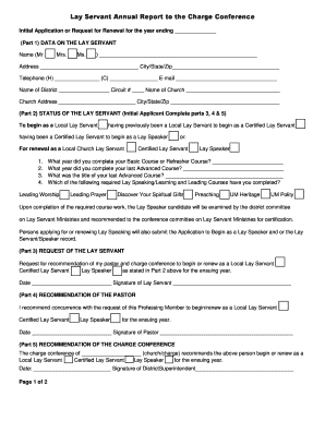 Lay Servant Annual Report Form