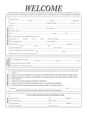 Dental Patient Registration Form