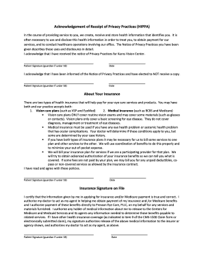 Acknowledgement of Receipt of Privacy Practices (HIPAA)