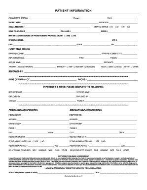 Patient Information Form
