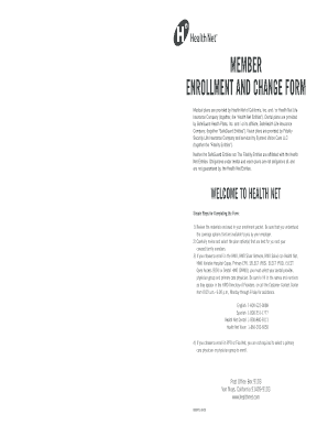 Health Net Enrollment and Change Form