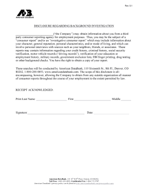 Background Check Disclosure and Authorization Form