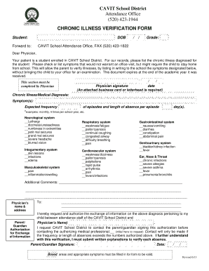 Chronic Illness Verification Form