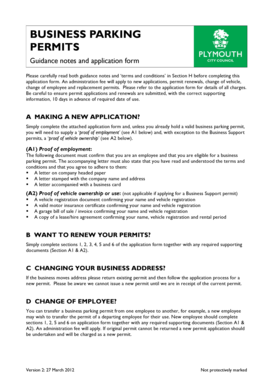 Business Parking Permit Application