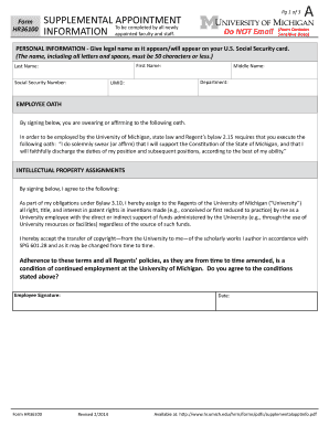 Supplemental Appointment Form HR36100
