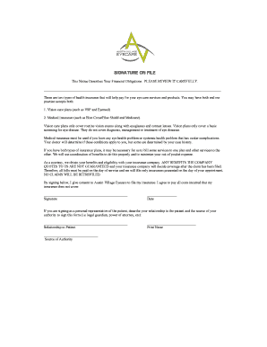 Austin Village Eyecare Insurance Consent Form