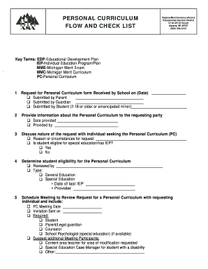 Michigan Personal Curriculum Request Form