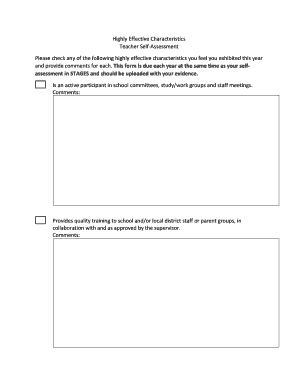Teacher Self-Assessment Form