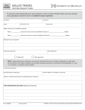 Skilled Trades FlexTime Request Form