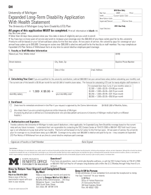 University of Michigan Expanded Long-Term Disability Application