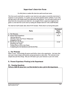 Supervisor Interview Form