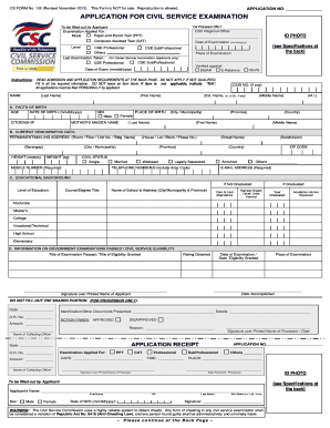 Civil Service Examination Application Form