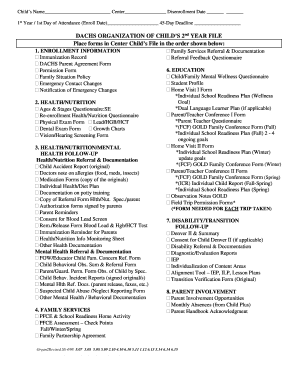 DACHS Child Disenrollment Form