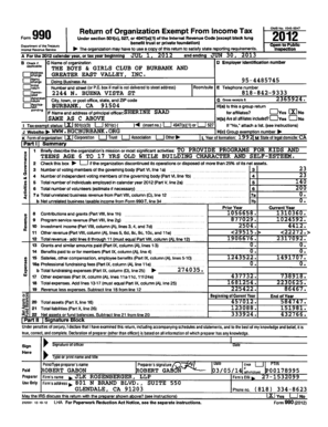 Form 990 Tax Exempt Organization Annual Return
