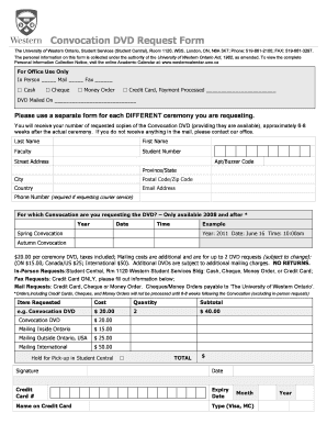 Convocation DVD Request Form