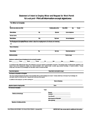 California Work Permit for Minors