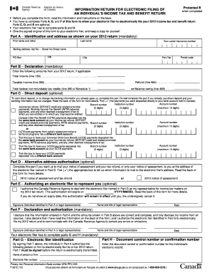 Canada Income Tax and Benefit Return Form