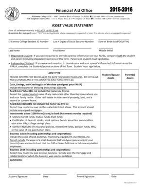 El Camino College Asset Value Statement