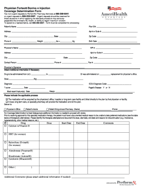 Physician Forteo/Boniva Injection Coverage Determination Form