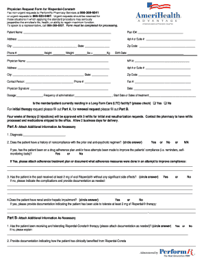 Physician Request Form for Risperdal-Consta