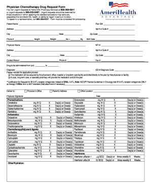Physician Chemotherapy Drug Request Form