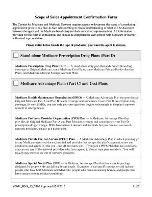 Medicare Sales Appointment Confirmation Form