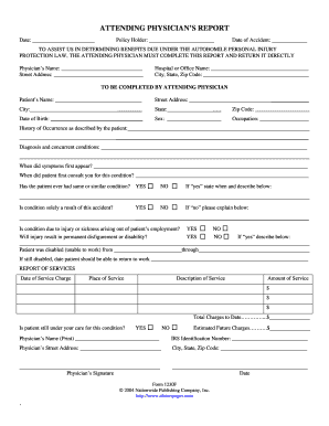 Attending Physician's Report