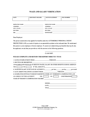 Wage and Salary Verification Form