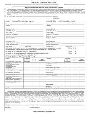 Personal Financial Statement