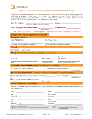 MISE À JOUR DES RENSEIGNEMENTS