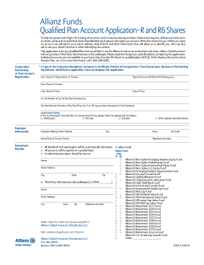 Allianz Funds Qualified Plan Account Application