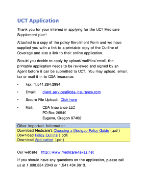 UCT Medicare Supplement Insurance Application