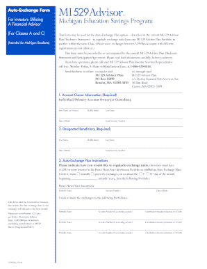 Michigan Education Savings Program Auto-Exchange Form