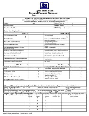 Personal Financial Statement