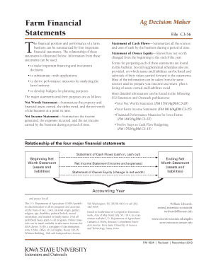 Farm Financial Statements Template