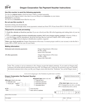 Oregon Corporation Tax Payment Voucher