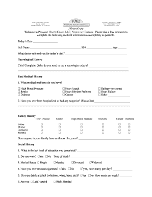 Neurology Patient Intake Form