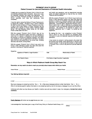 Patient Consent for Use and Disclosure of Protected Health Information