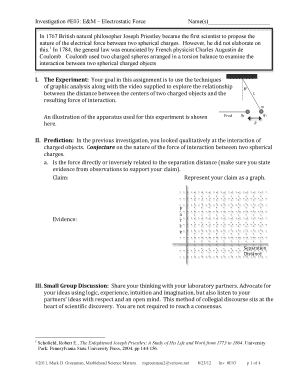Electrostatic Force Experiment Worksheet