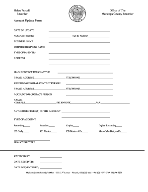 Maricopa County Recorder Account Update Form