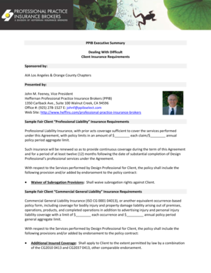 Sample Client Insurance Requirements