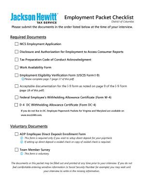 MCS Employment Application Packet