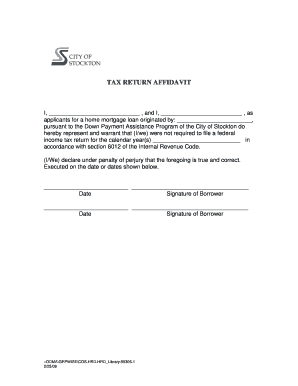 Tax Return Affidavit